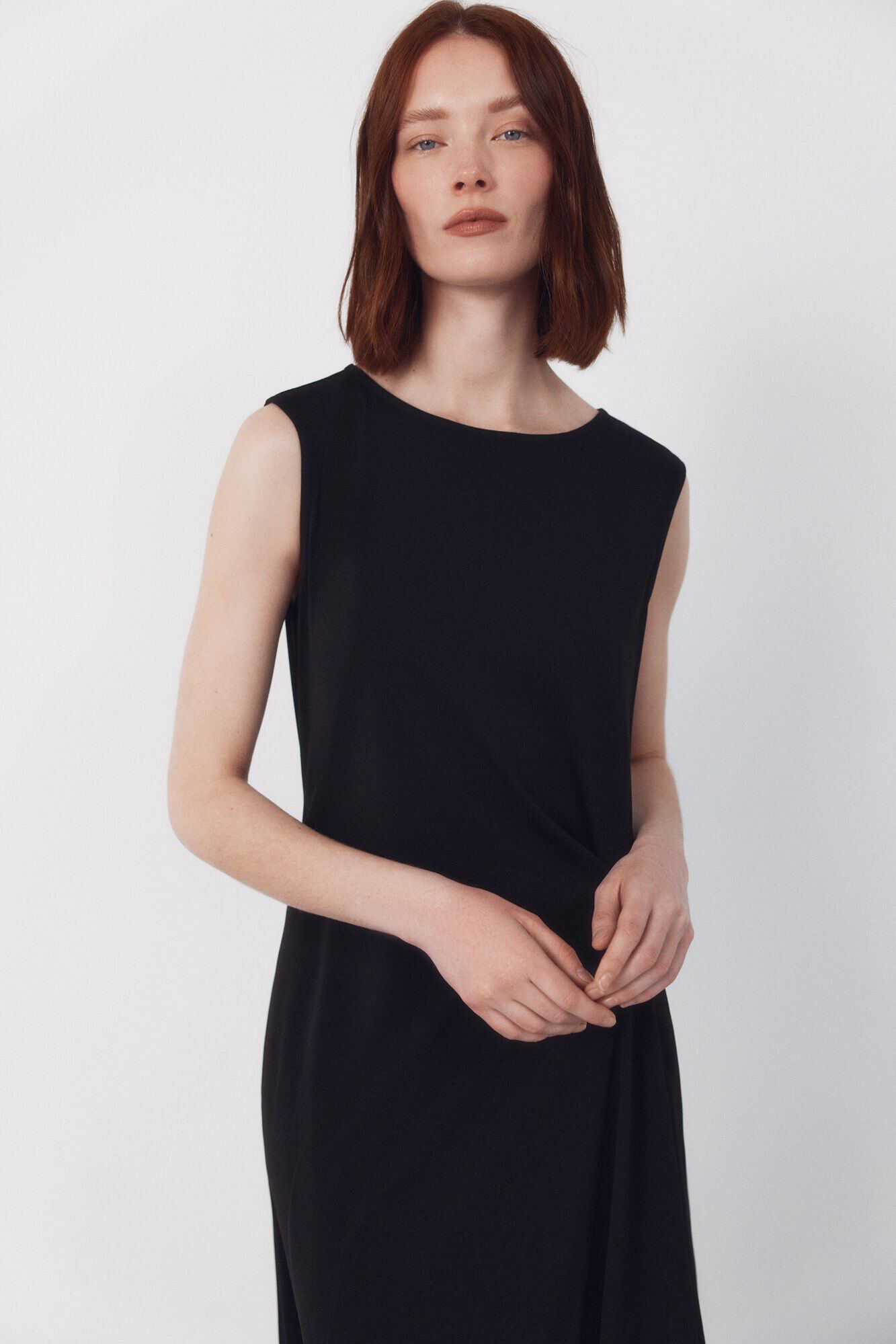 Cortefiel Vestido con nudo lateral Negro