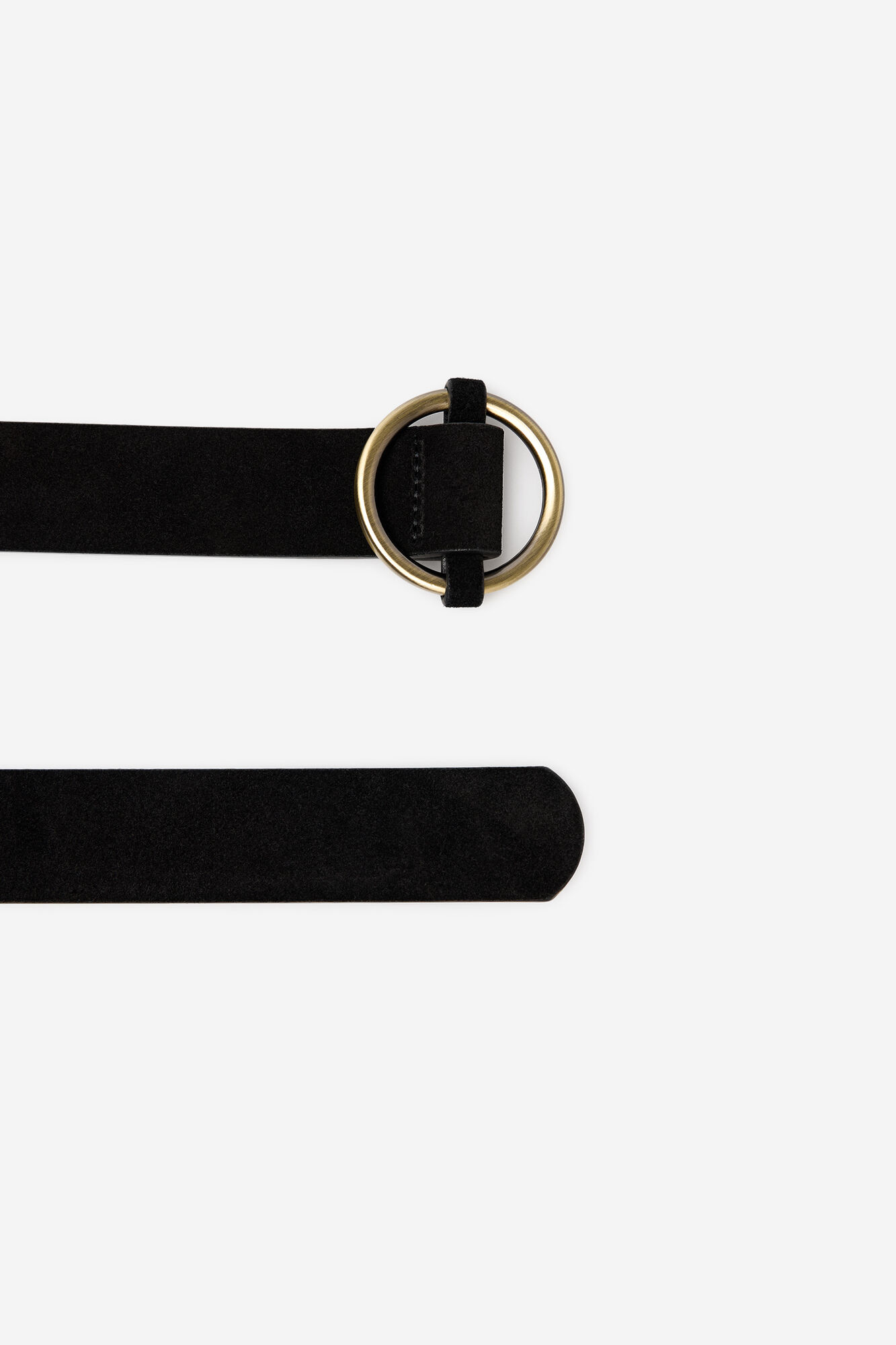 Cortefiel Circular basic split leather belt