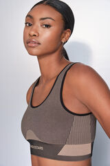 Dash and Stars Brasier deportivo marr&oacute;n SIN COSTURAS FIT marr&oacute;n