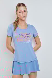 Dash and Stars Falda con malla interior azul