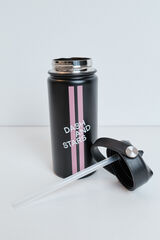 Dash and Stars Botella de acero inoxidable negra negro