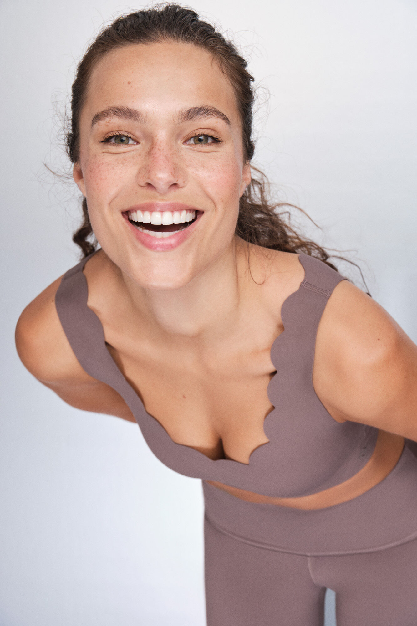 Dash and Stars Brasier deportivo marr&oacute;n COMPRESIVO