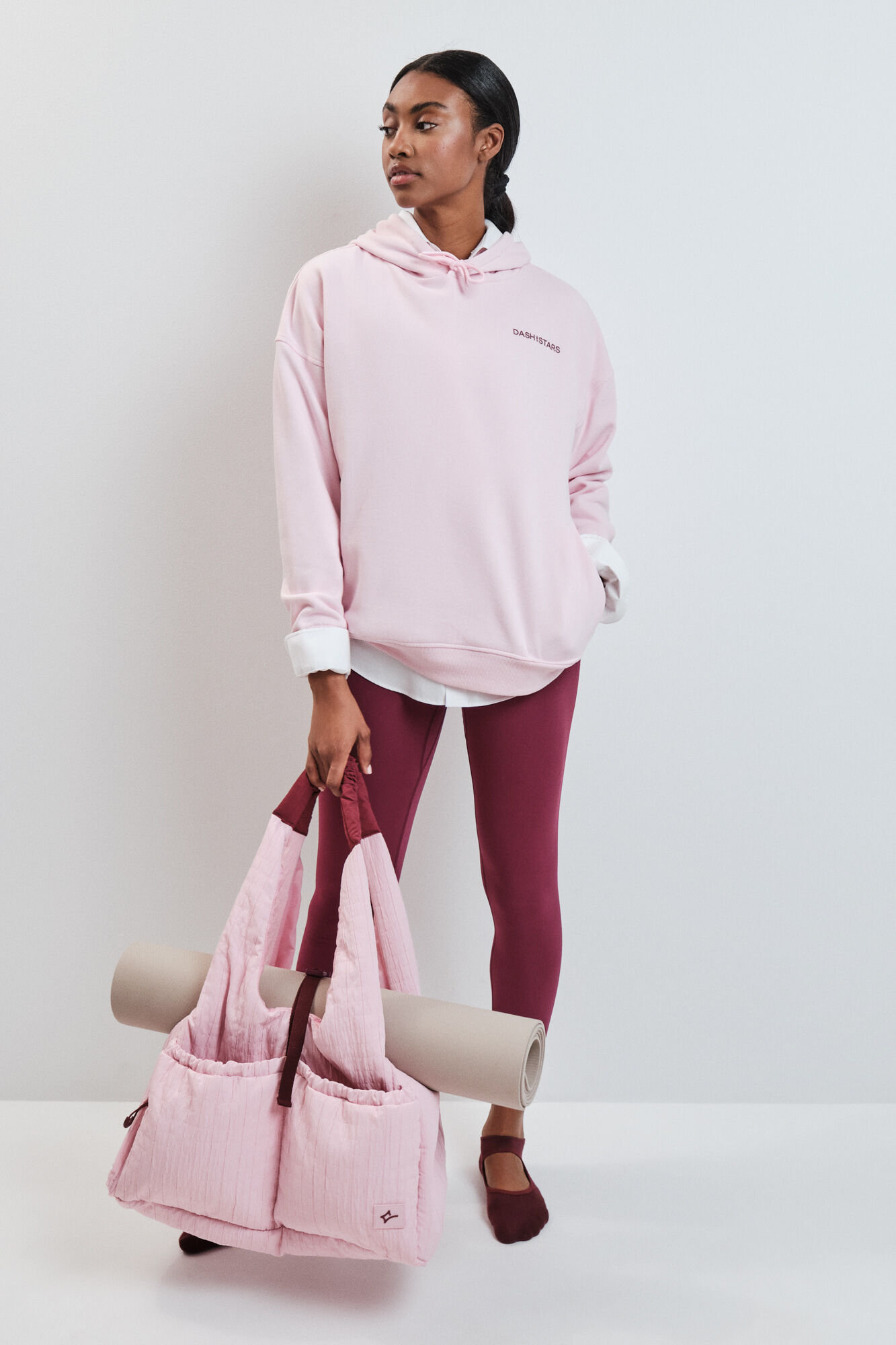 Dash and Stars Sudadera de algod&oacute;n afelpado rosa rosa