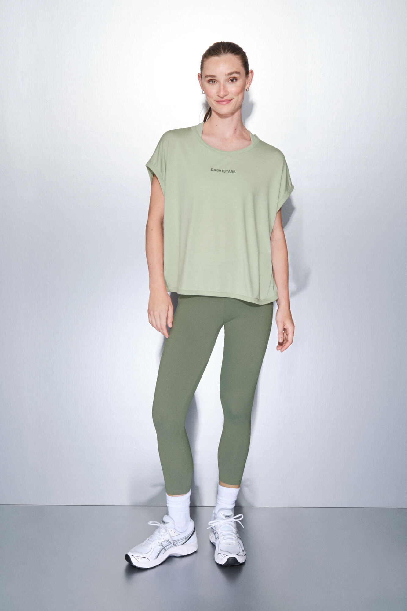 Dash and Stars Playera de tejido verde extra suave verde