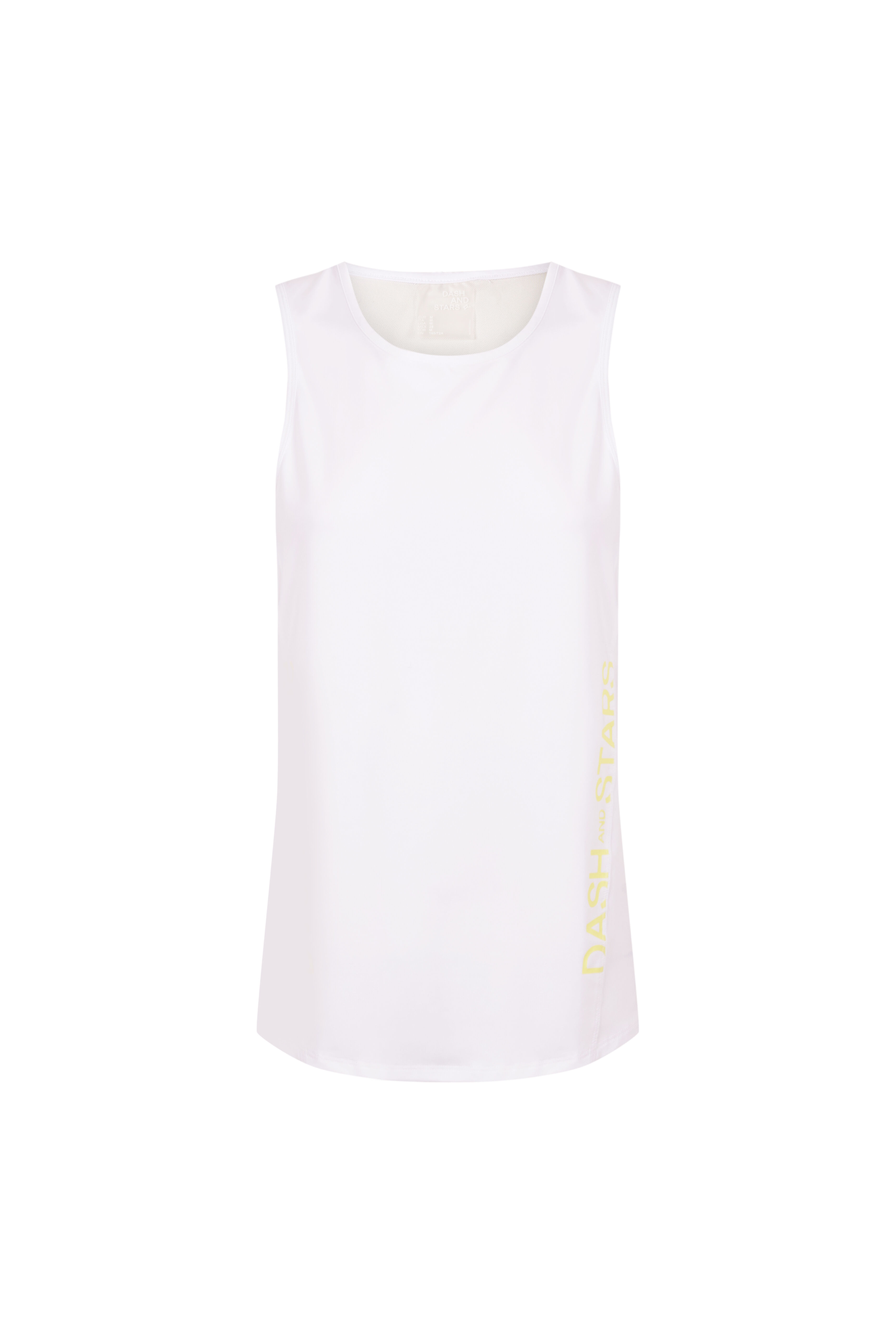 Dash and Stars Playera t&eacute;cnica halter sin mangas blanca blanco