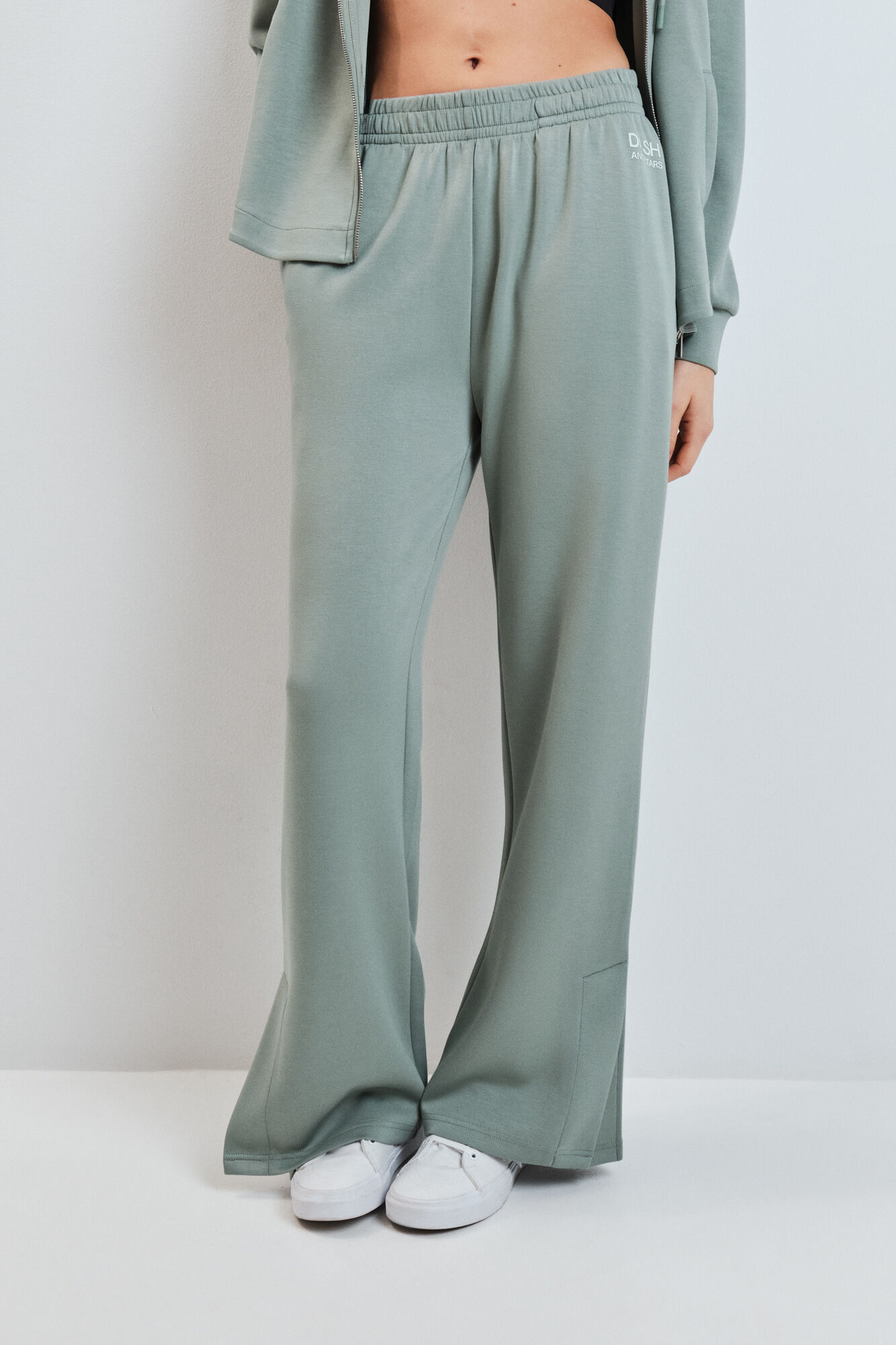 Dash and Stars Pantal&oacute;n largo holgado de viscosa suave verde