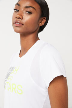 Dash and Stars Camiseta técnica blanca beige