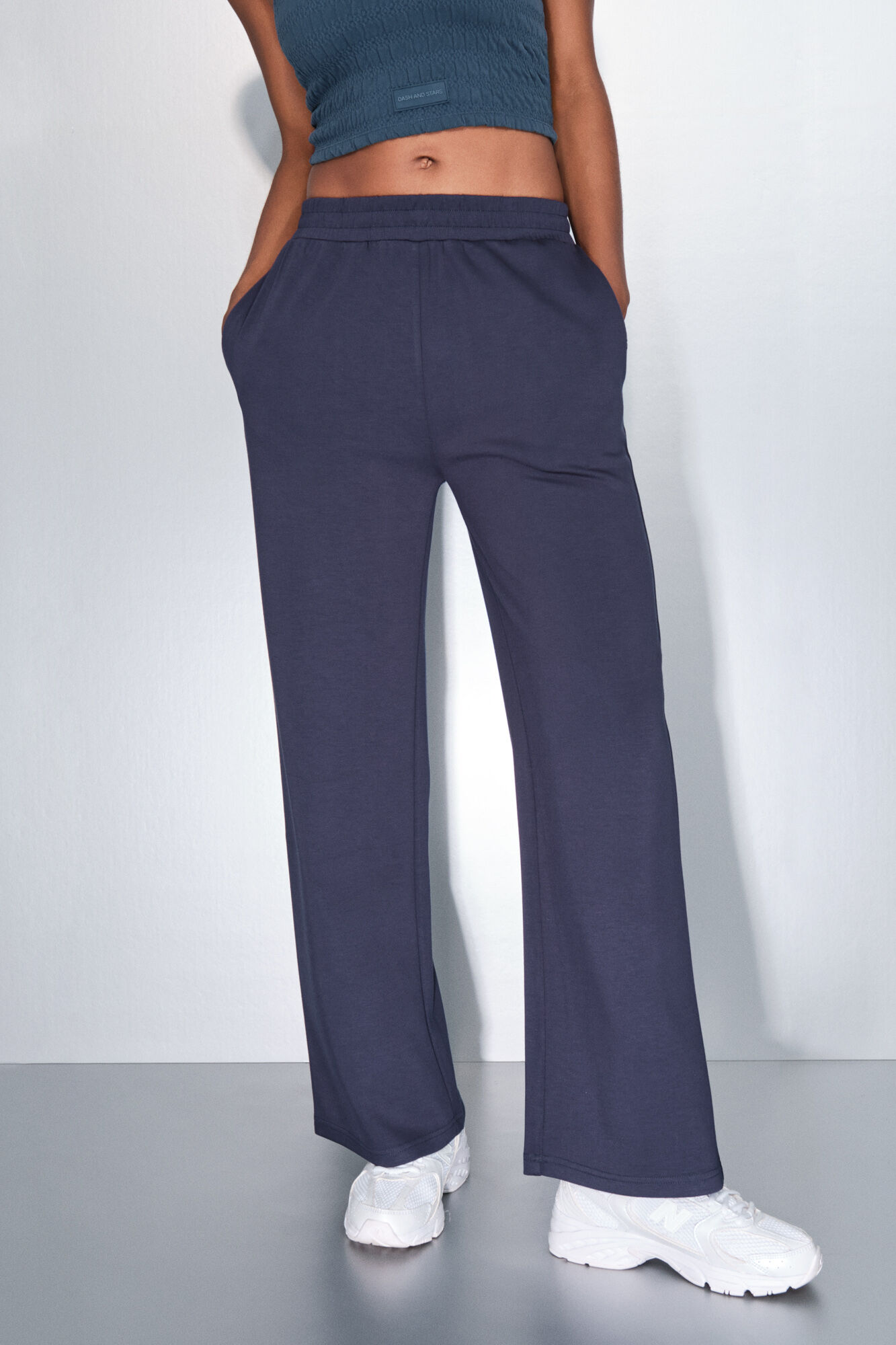Dash and Stars Pantal&oacute;n recto ancho azul oscuro