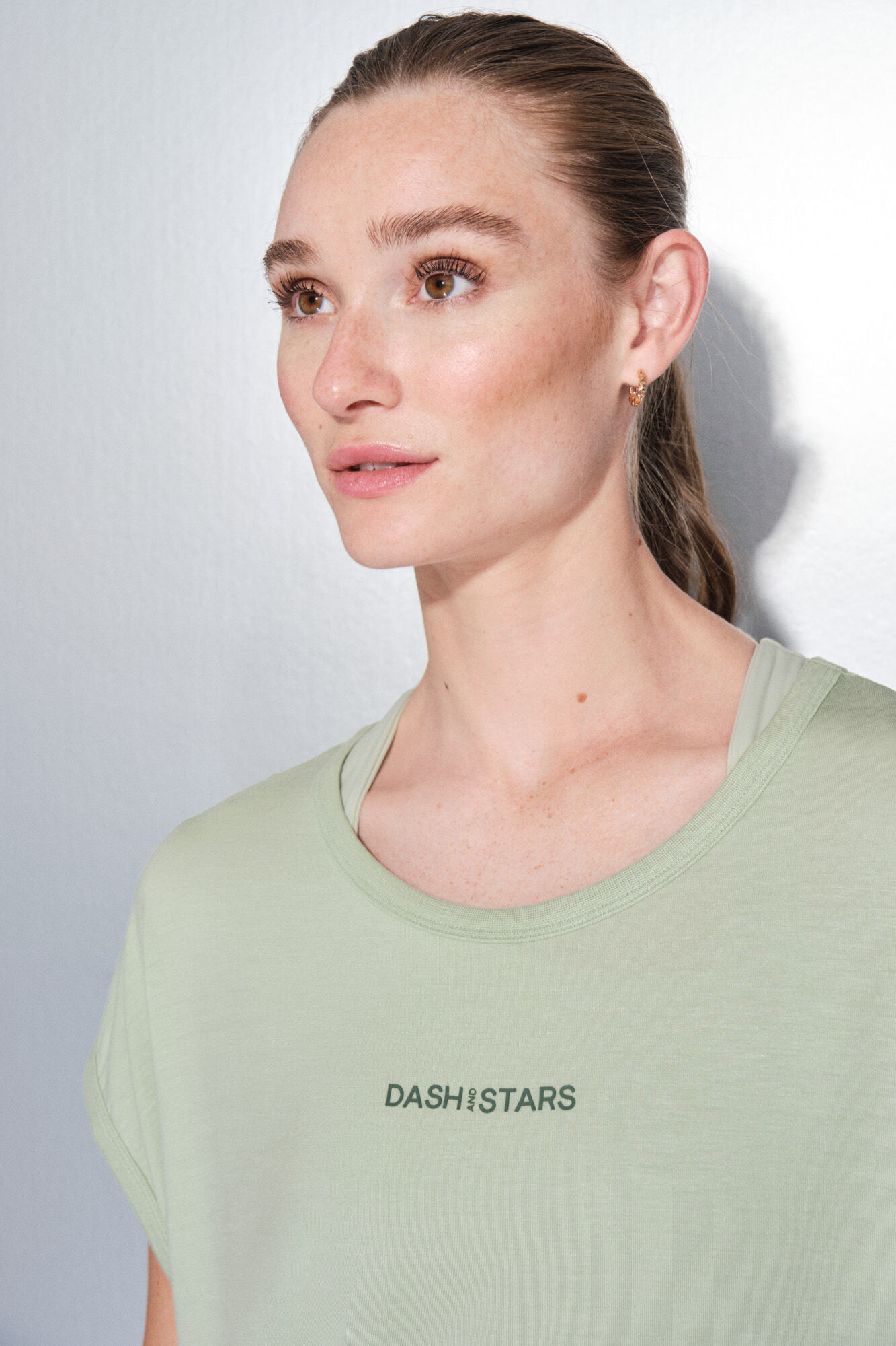 Dash and Stars Playera de tejido verde extra suave verde
