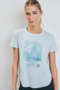 Dash and Stars Playera manga corta panel mesh azul