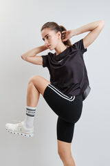 Dash and Stars Playera t&eacute;cnica con panel de malla negra negro