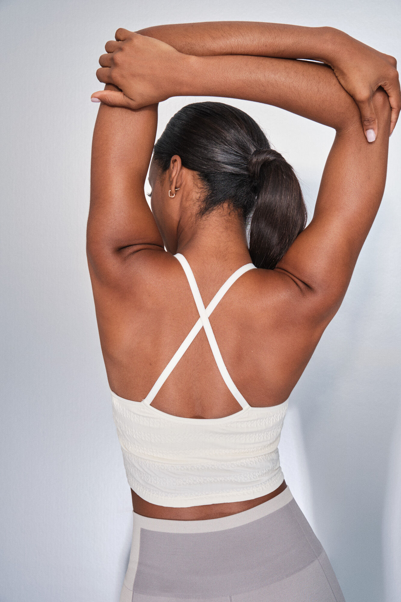 Dash and Stars Brasier deportivo blanco SEAMLESS COMFORT