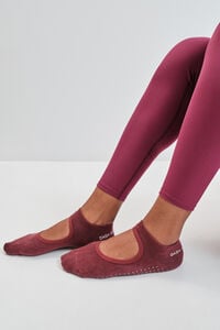 Dash and Stars Calcetines estilo zapatilla de ballet de algod&oacute;n vino