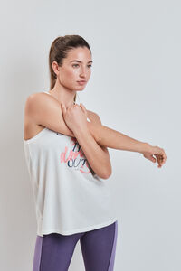 Dash and Stars Playera sin mangas de algod&oacute;n blanco