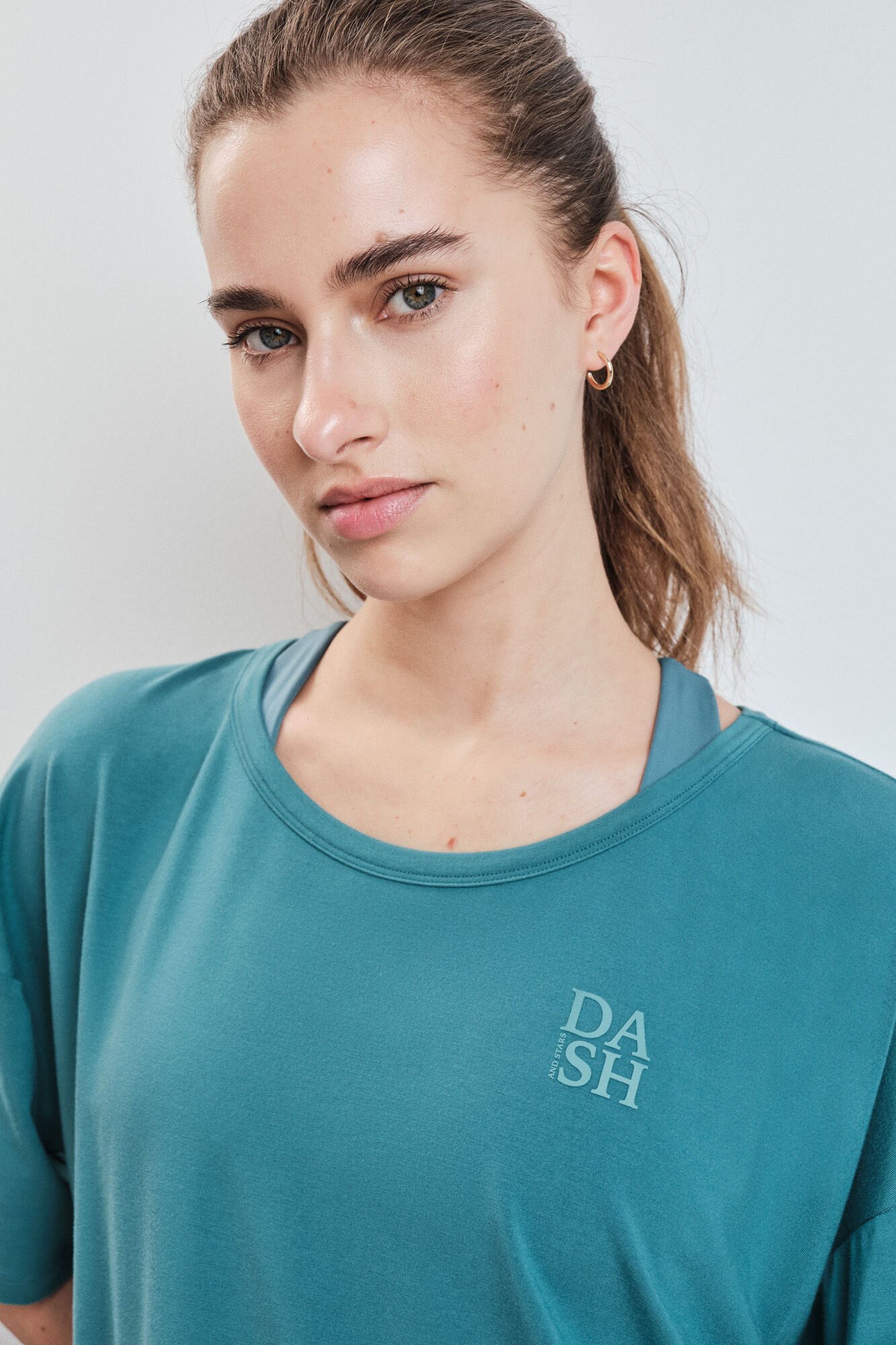 Dash and Stars Playera manga corta extra suave verde