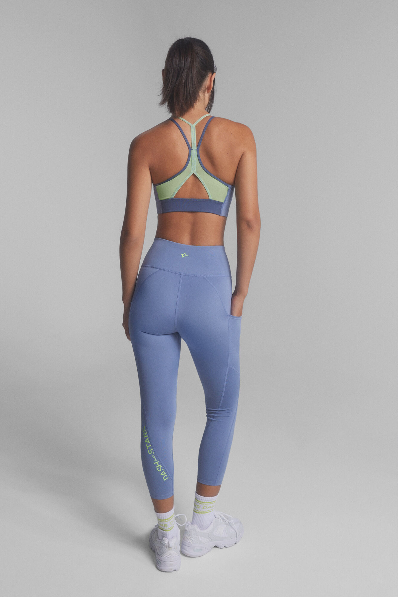 Dash and Stars Legging 4D STRETCH crop azul azul