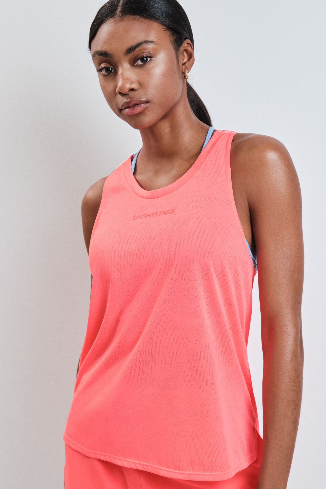 Dash and Stars Playera sin mangas cuello halter roja rojo