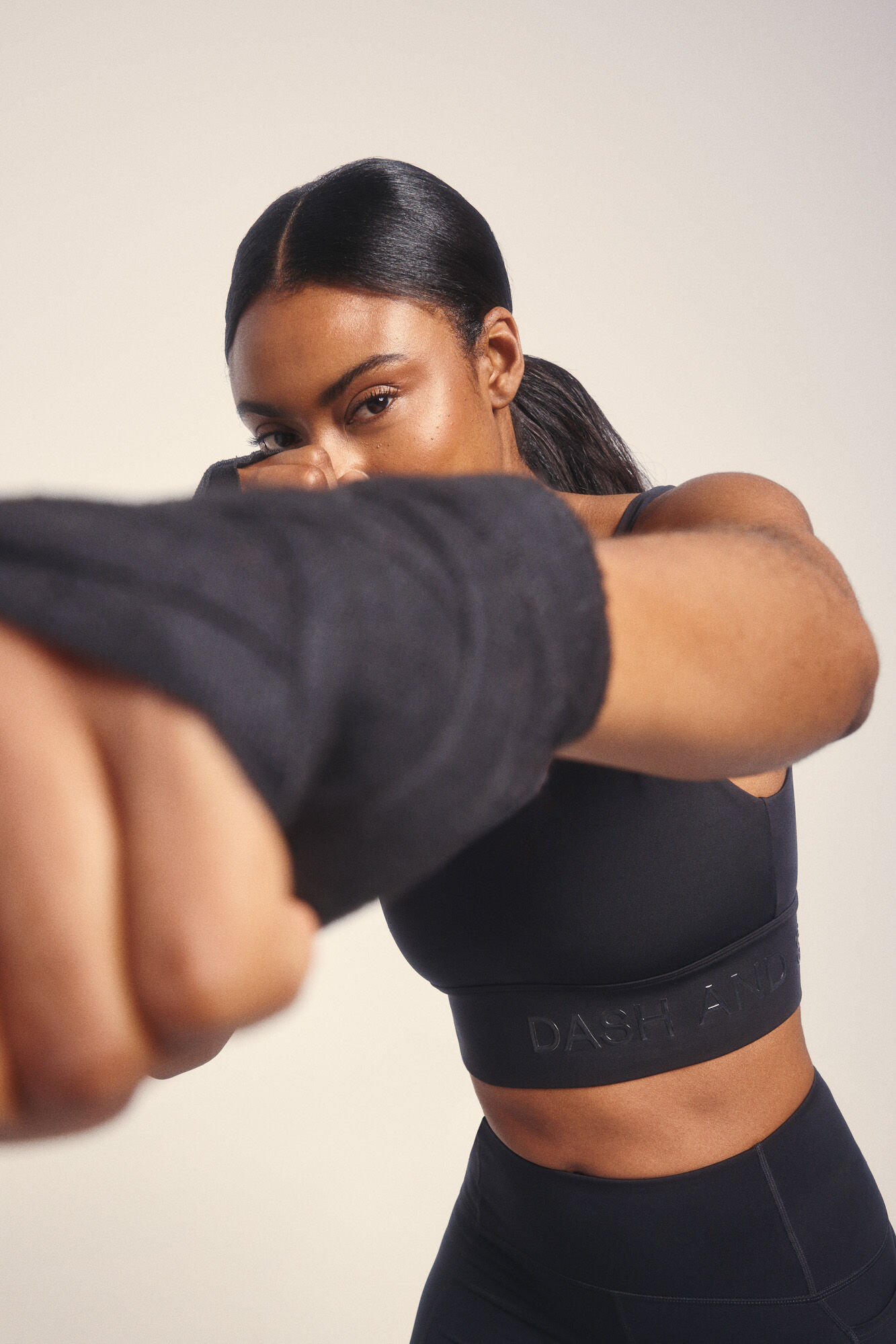 Dash and Stars Top deportivo negro 4D Strecht negro