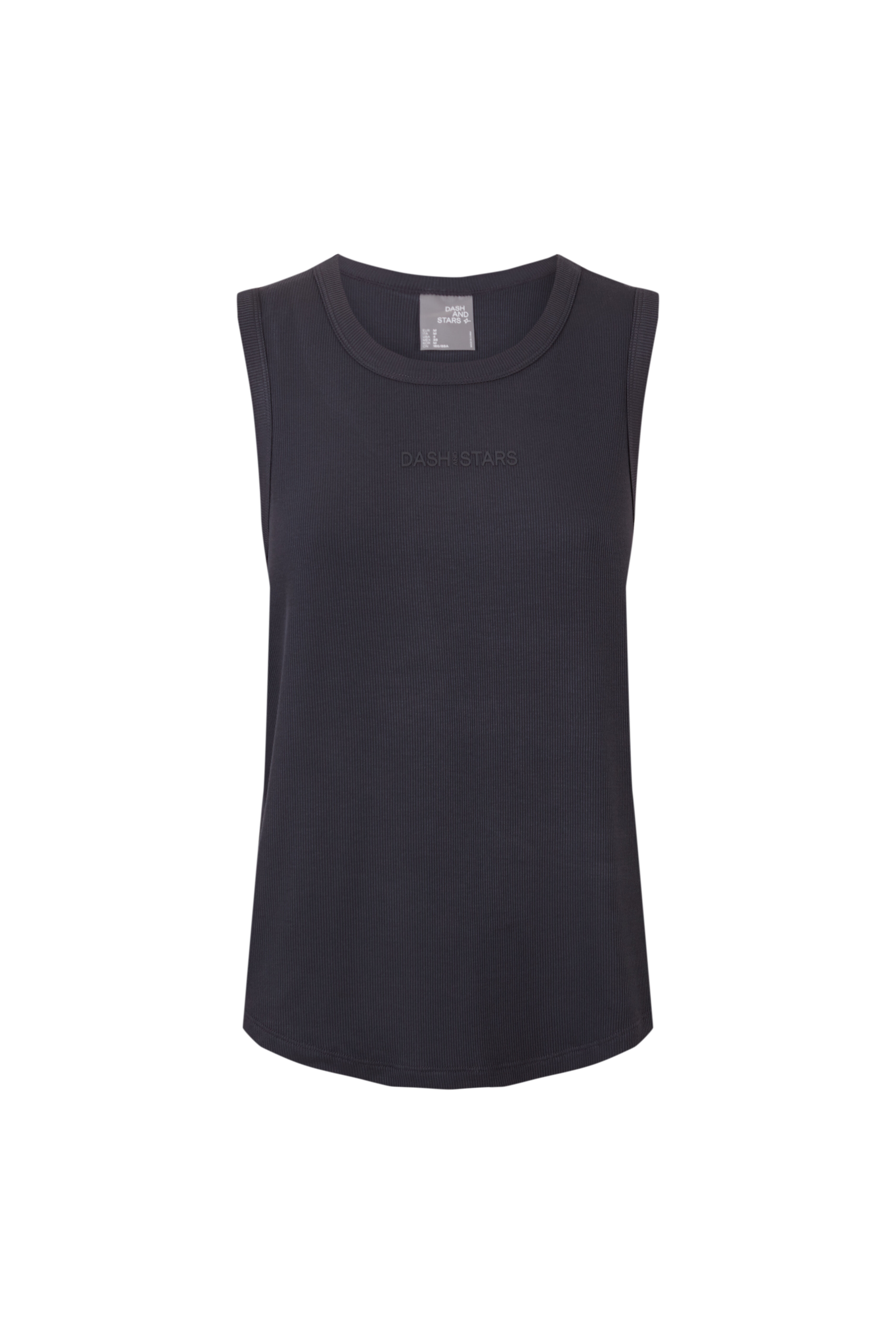 Dash and Stars Playera sin mangas de rib gris gris