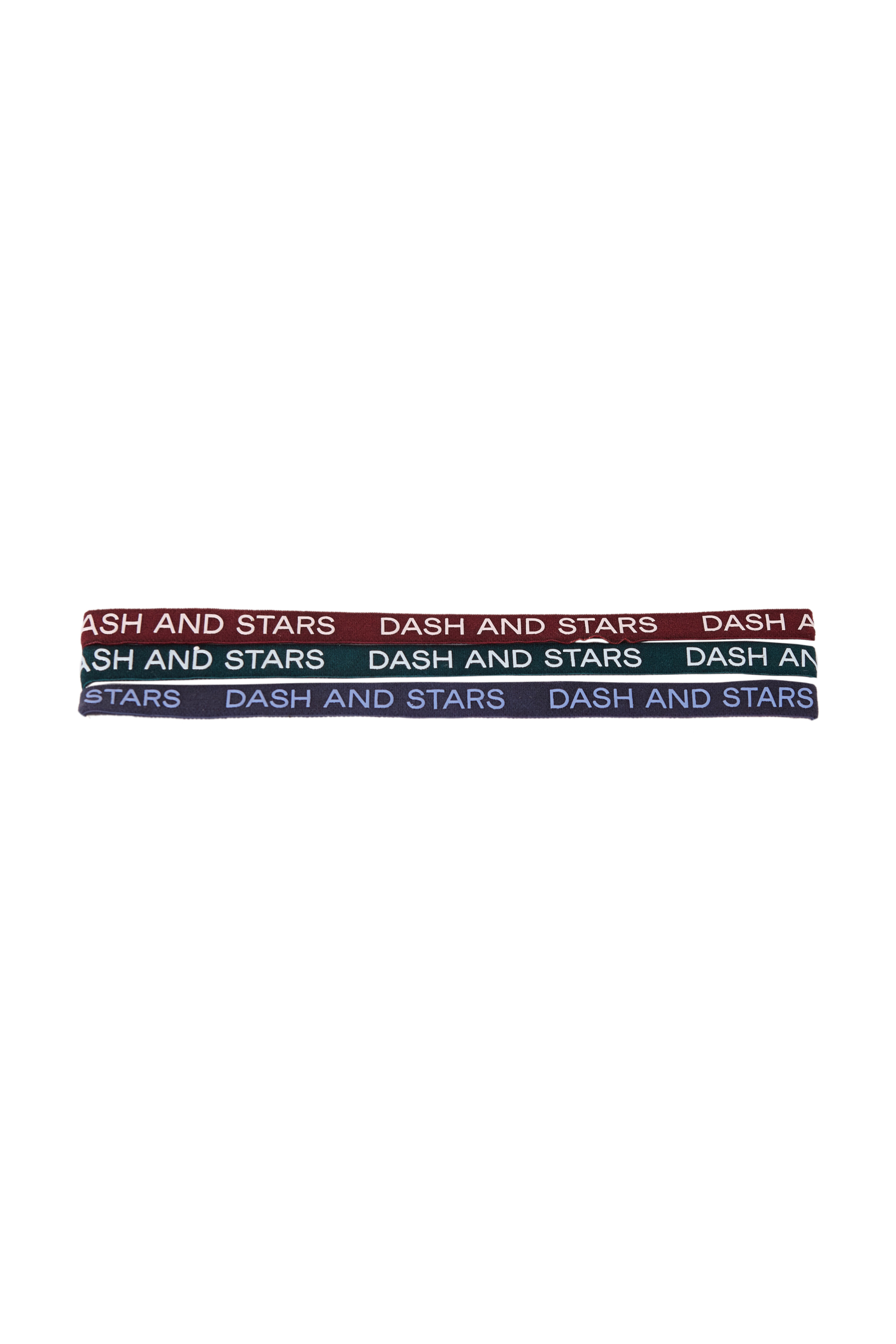 Dash and Stars Pack 3 diademas el&aacute;sticas con logo verde