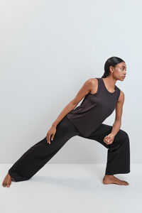 Dash and Stars Pantal&oacute;n largo palazzo acanalado negro