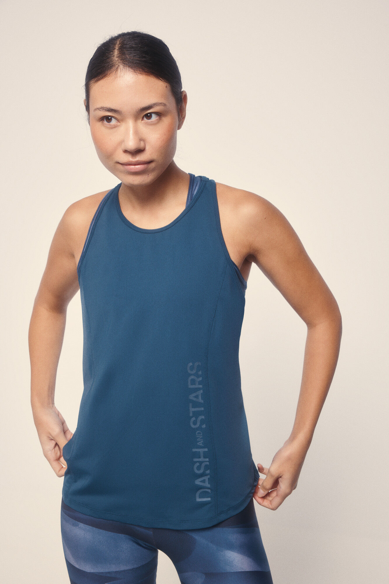 Dash and Stars Camiseta microfibra halter azul azul