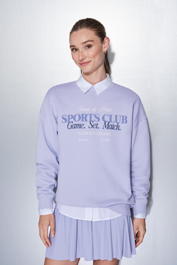 Dash and Stars Sudadera de felpa lila 100% algodón morado/lila