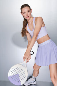 Dash and Stars Falda plisada lila con forro de malla