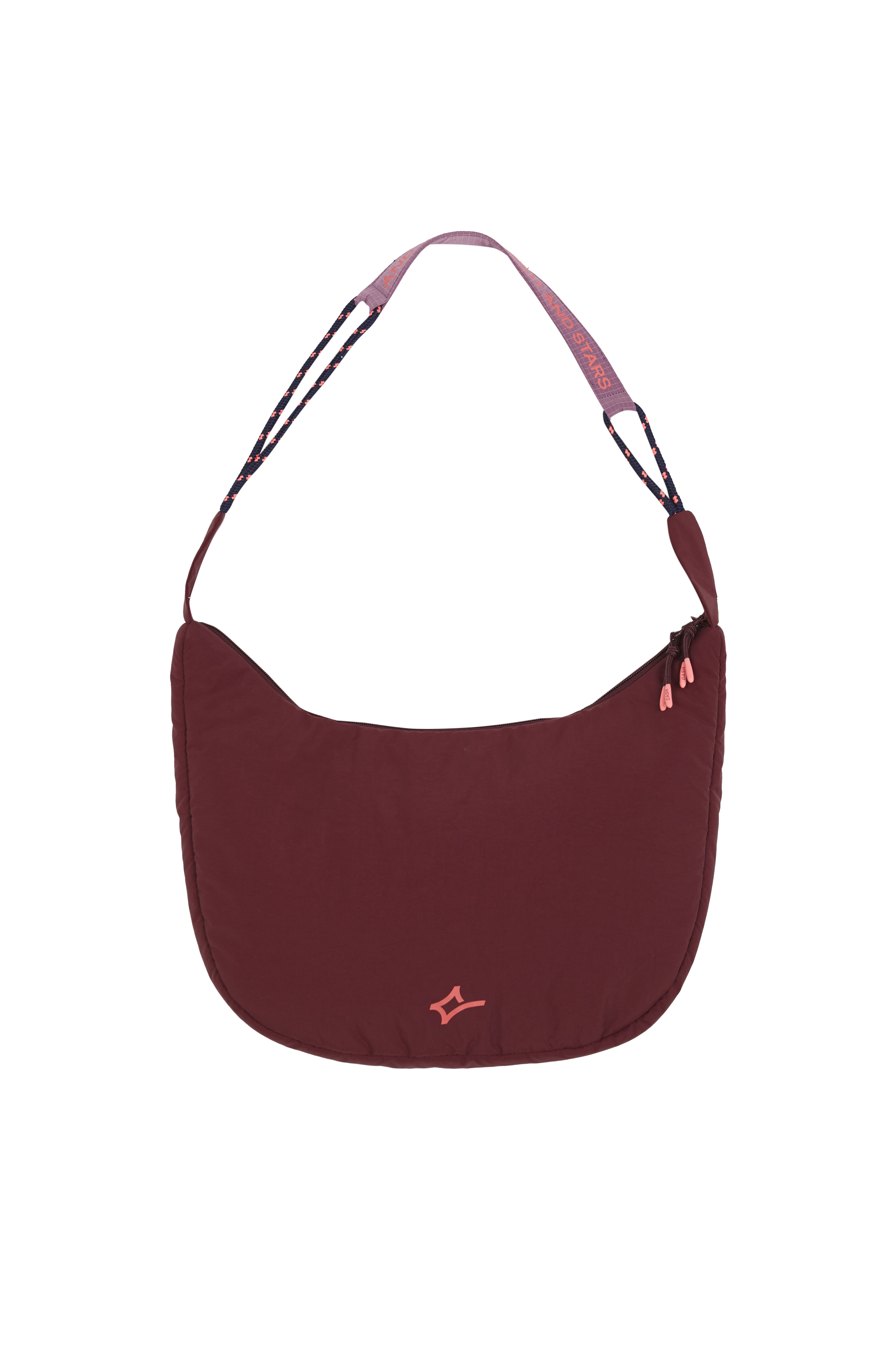 Dash and Stars Bolsa bandolera acolchada de nylon p&uacute;rpura