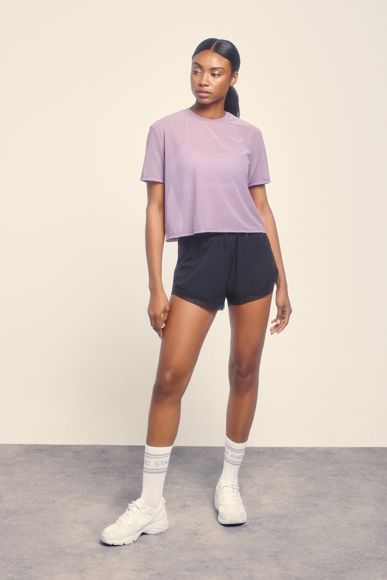 Dash and Stars Camiseta manga corta mesh lila morado/lila