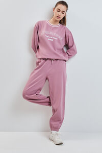 Dash and Stars Pantal&oacute;n recto de felpa rosa