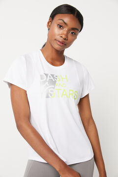 Dash and Stars Camiseta técnica blanca beige