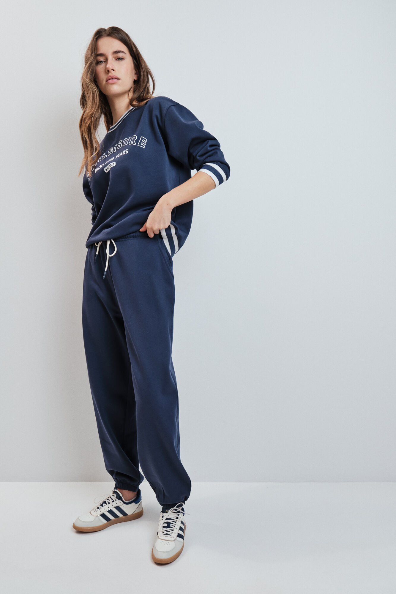 Dash and Stars Sudadera college de felpa azul azul