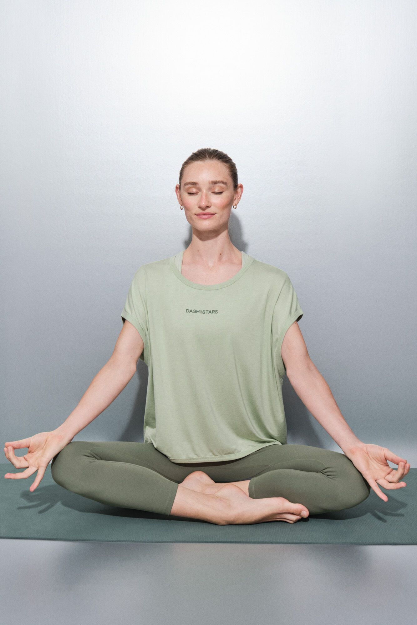 Dash and Stars Playera de tejido verde extra suave verde