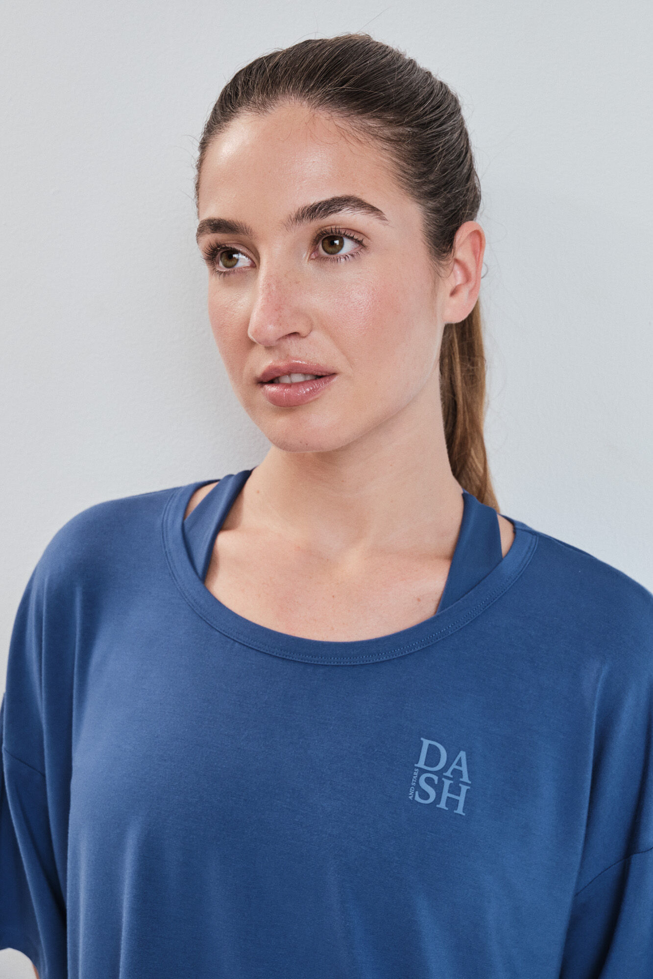 Dash and Stars Playera manga corta extra suave azul