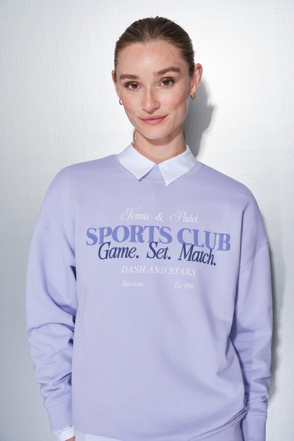 Dash and Stars Sudadera de felpa lila 100% algodón morado/lila