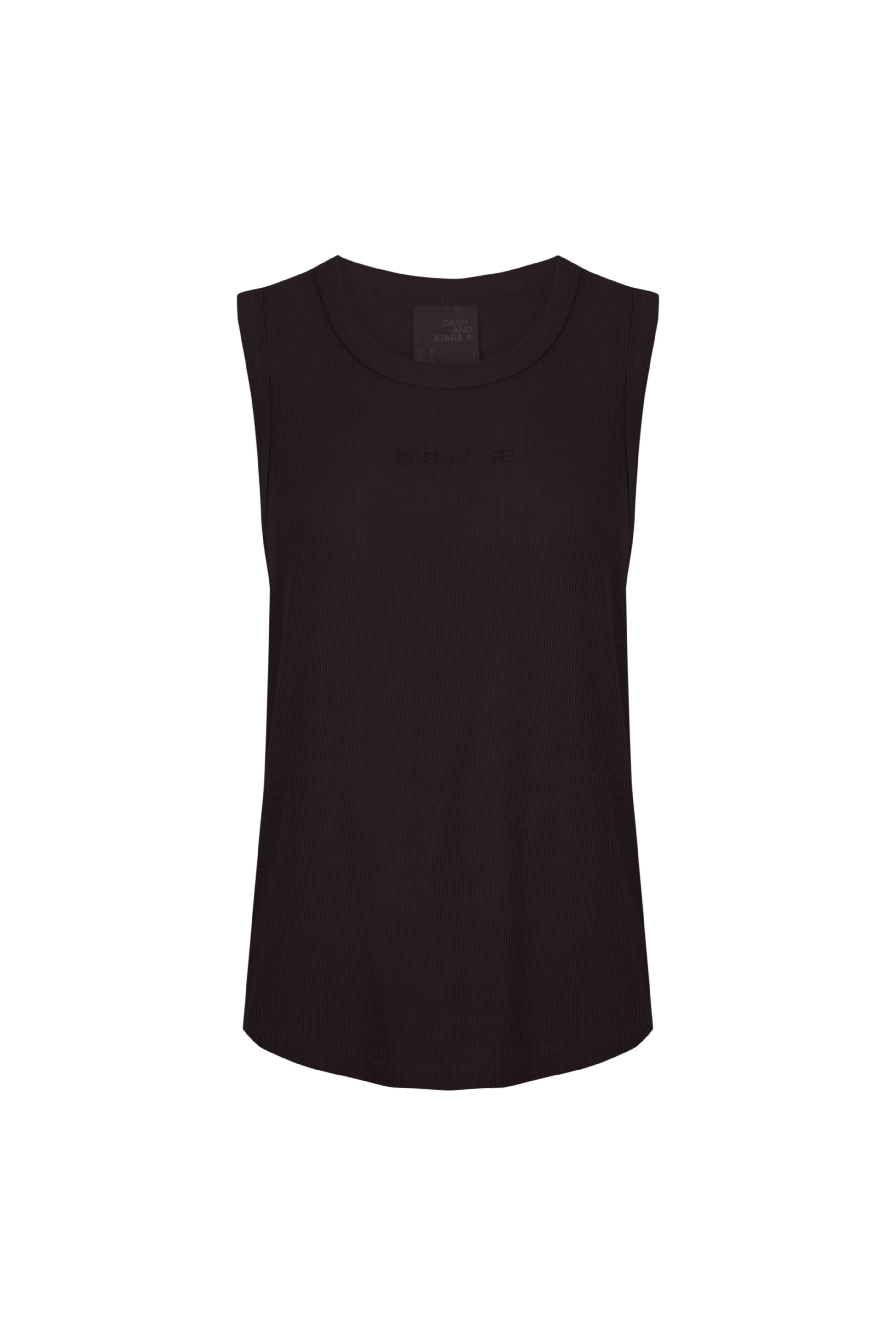Dash and Stars Playera sin mangas rib negra negro