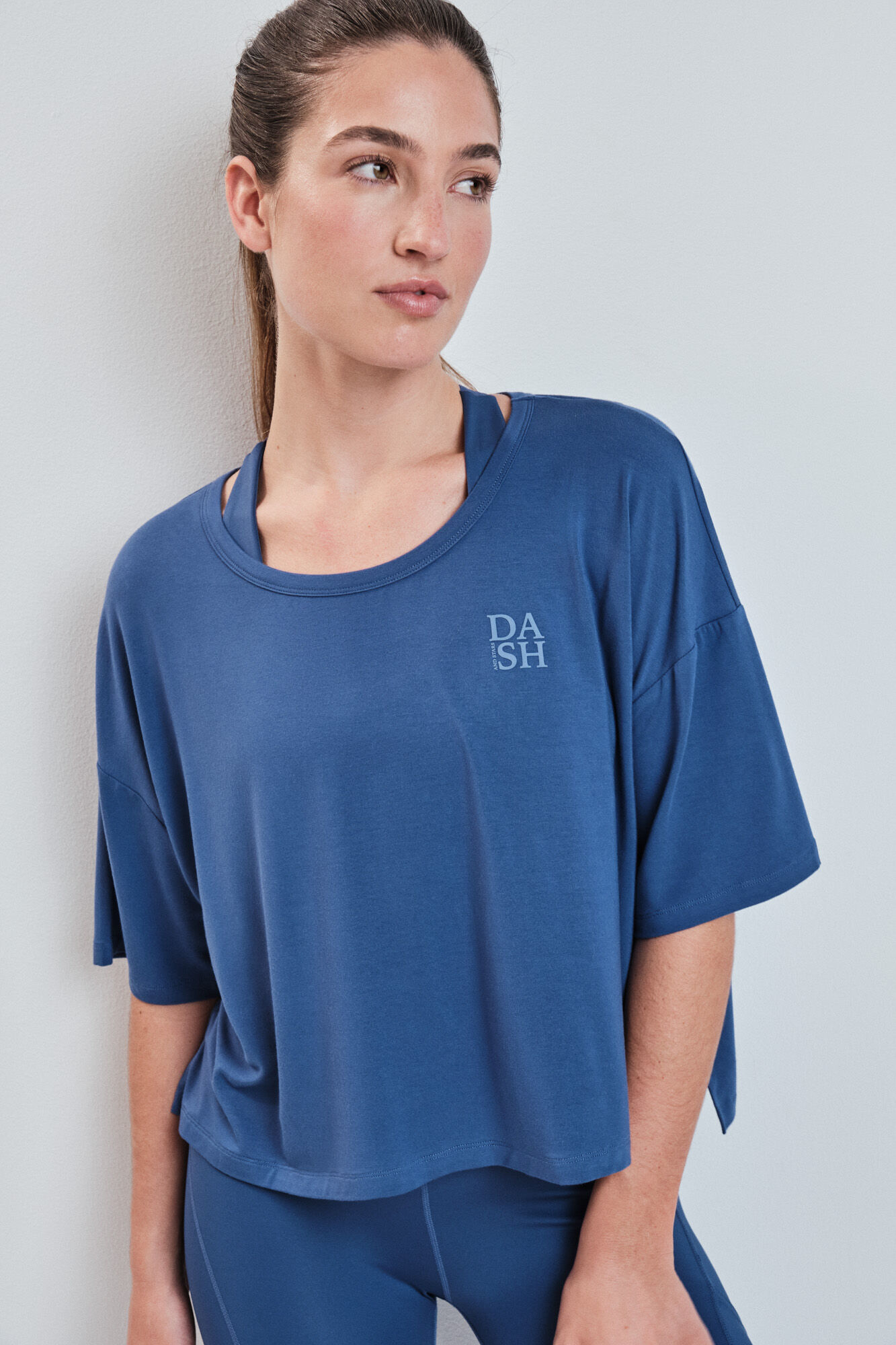 Dash and Stars Playera manga corta extra suave azul