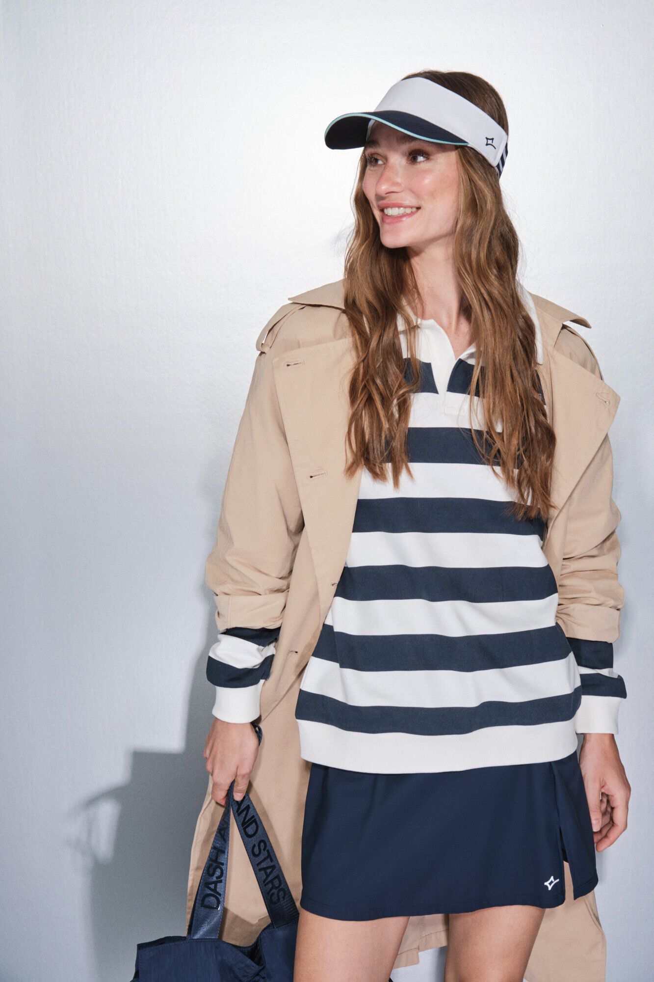 Dash and Stars Sudadera de forro polar 100% algod&oacute;n con estampado de rayas azul