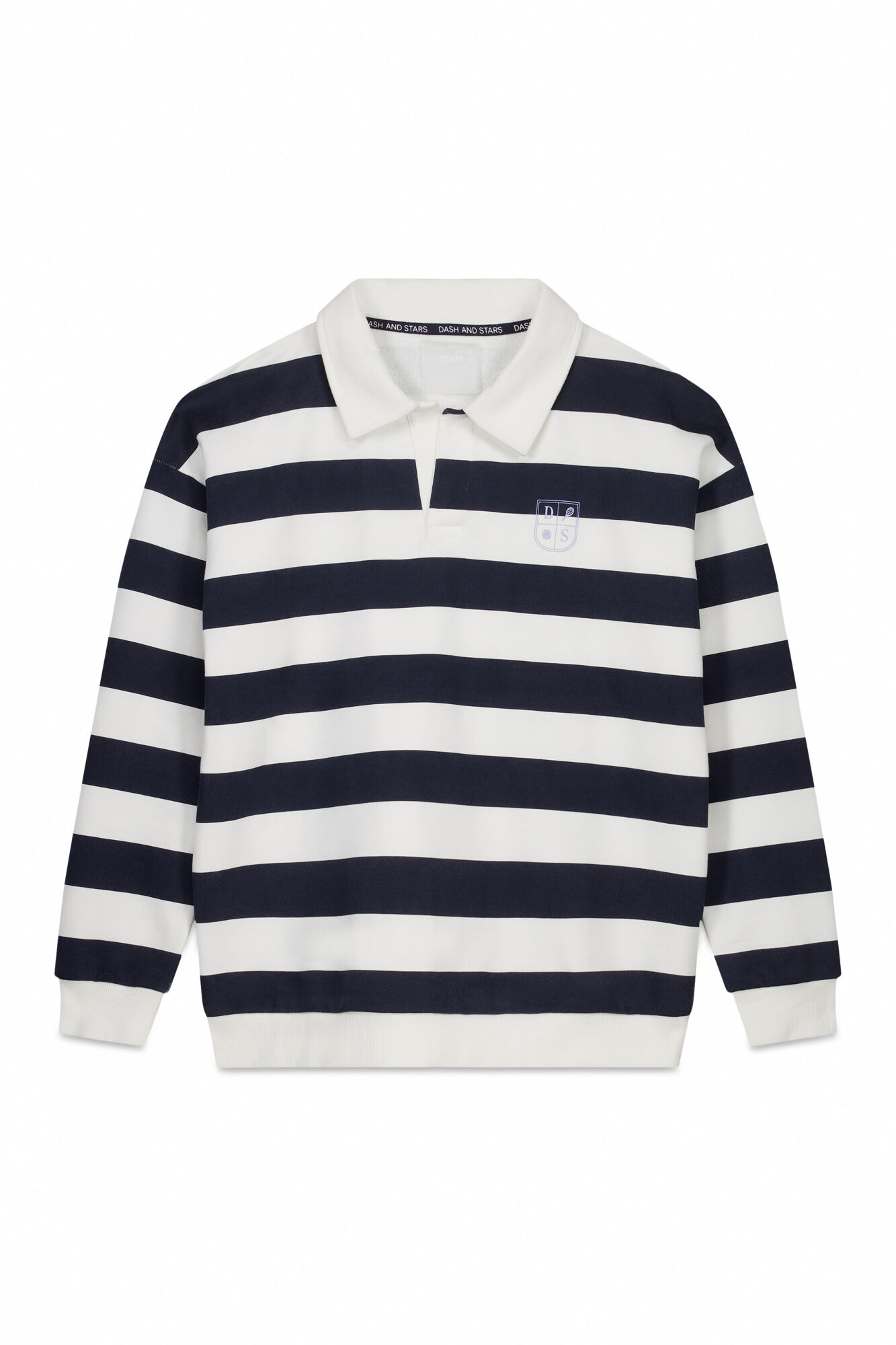 Dash and Stars Sudadera de forro polar 100% algod&oacute;n con estampado de rayas azul