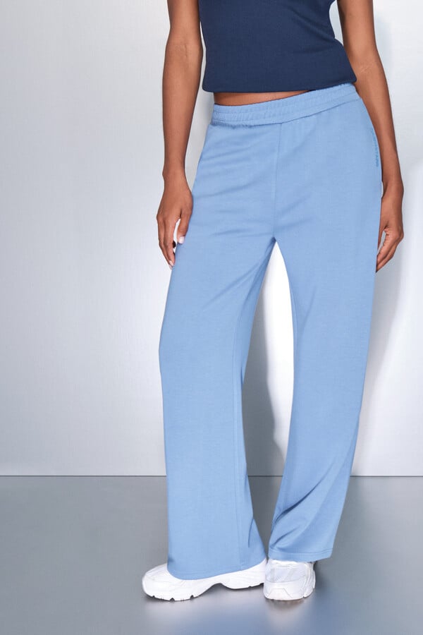 Dash and Stars Pantalón recto ancho azul medio azul