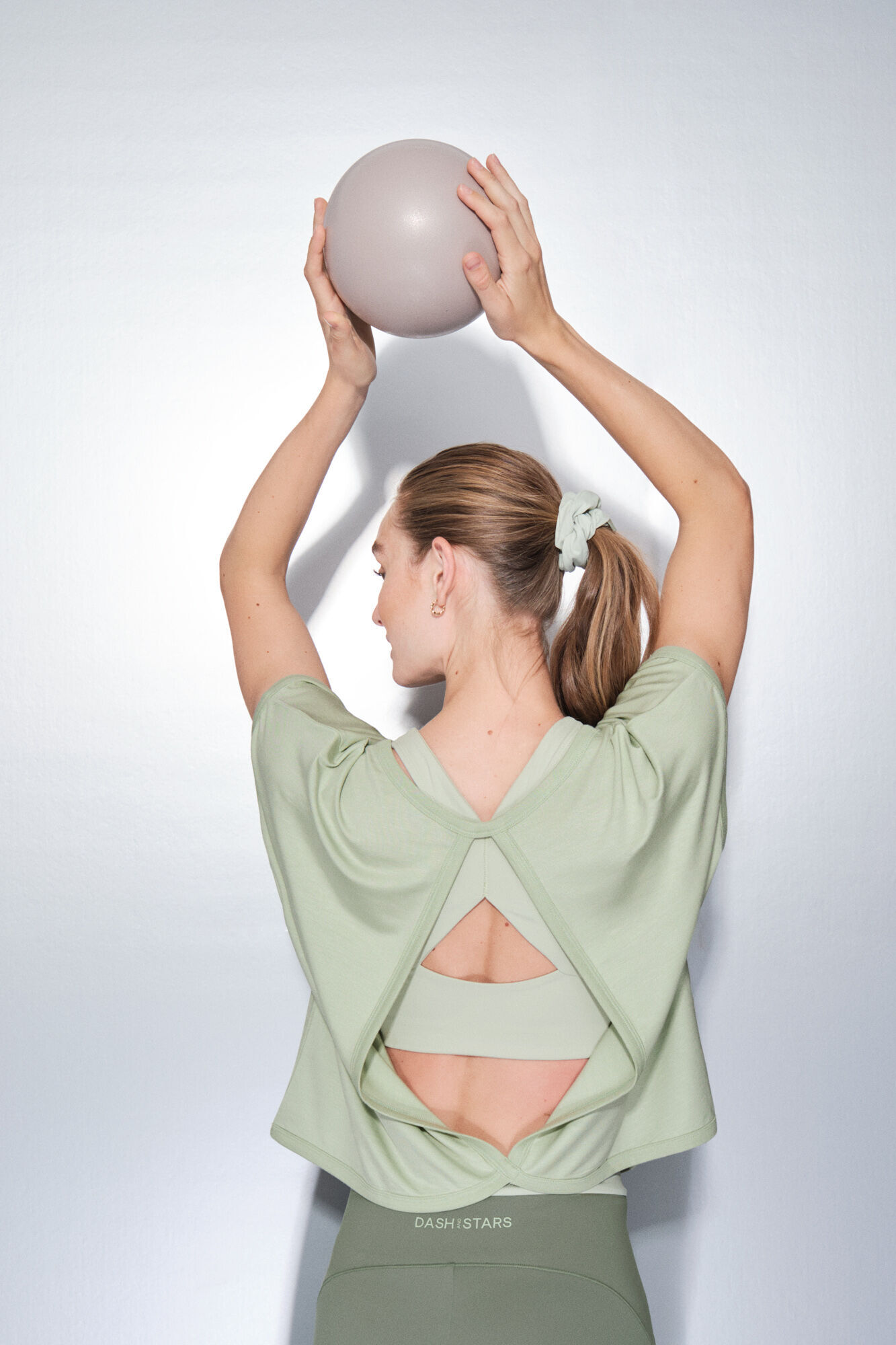 Dash and Stars Playera de tejido verde extra suave verde