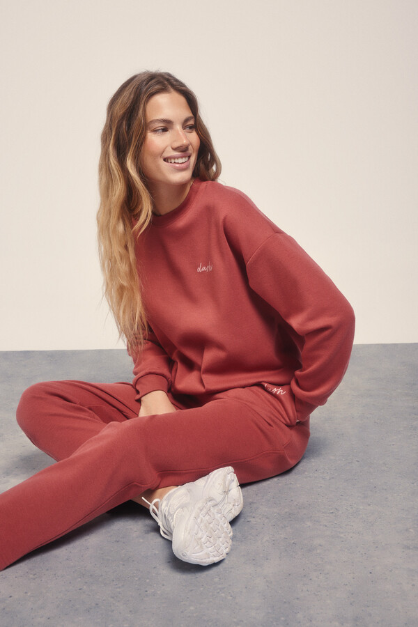 Dash and Stars Sudadera felpa piqué granate púrpura