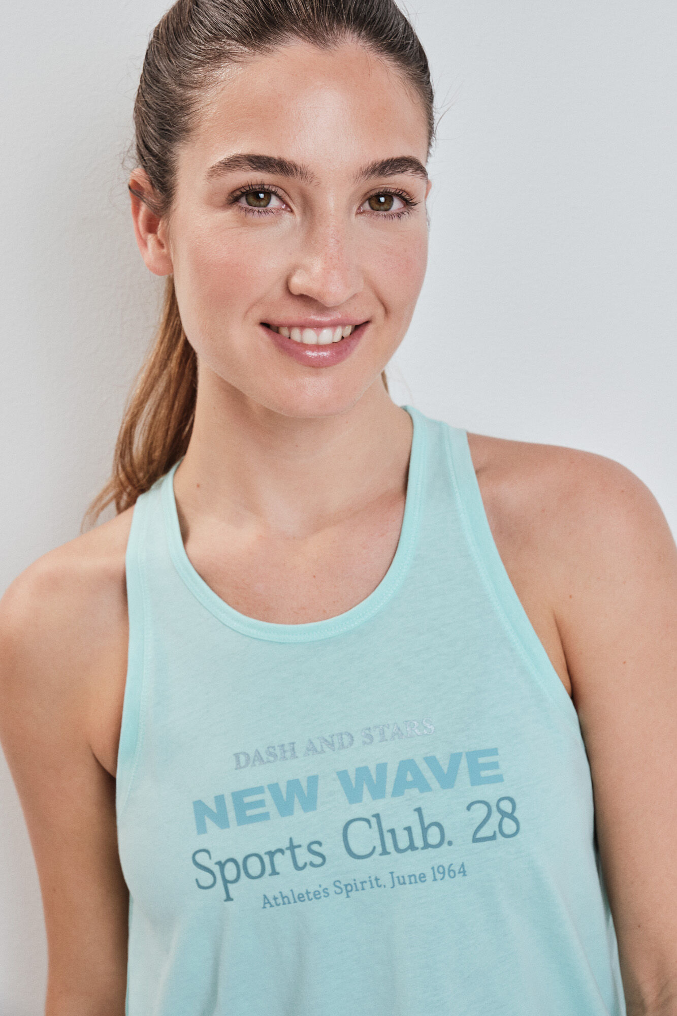 Dash and Stars Playera sin mangas de algod&oacute;n azul azul