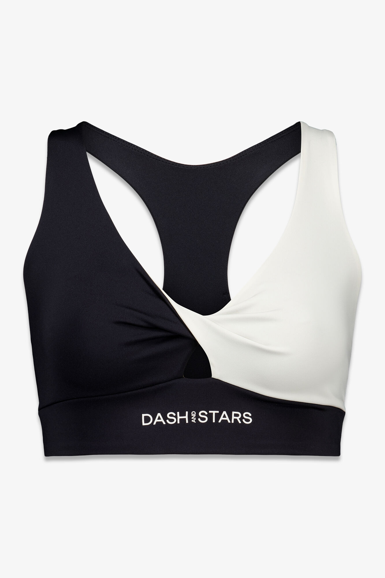 Dash and Stars Brasier deportivo 4D Stretch en blanco y negro negro