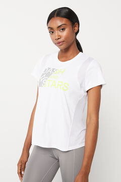 Dash and Stars Camiseta técnica blanca beige