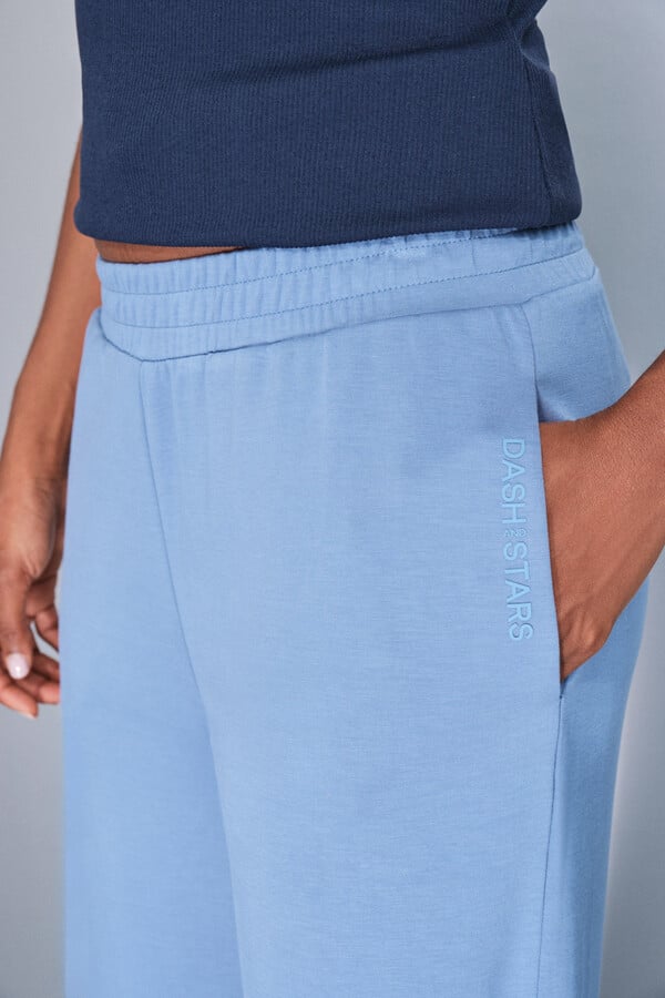 Dash and Stars Pantalón recto ancho azul medio azul