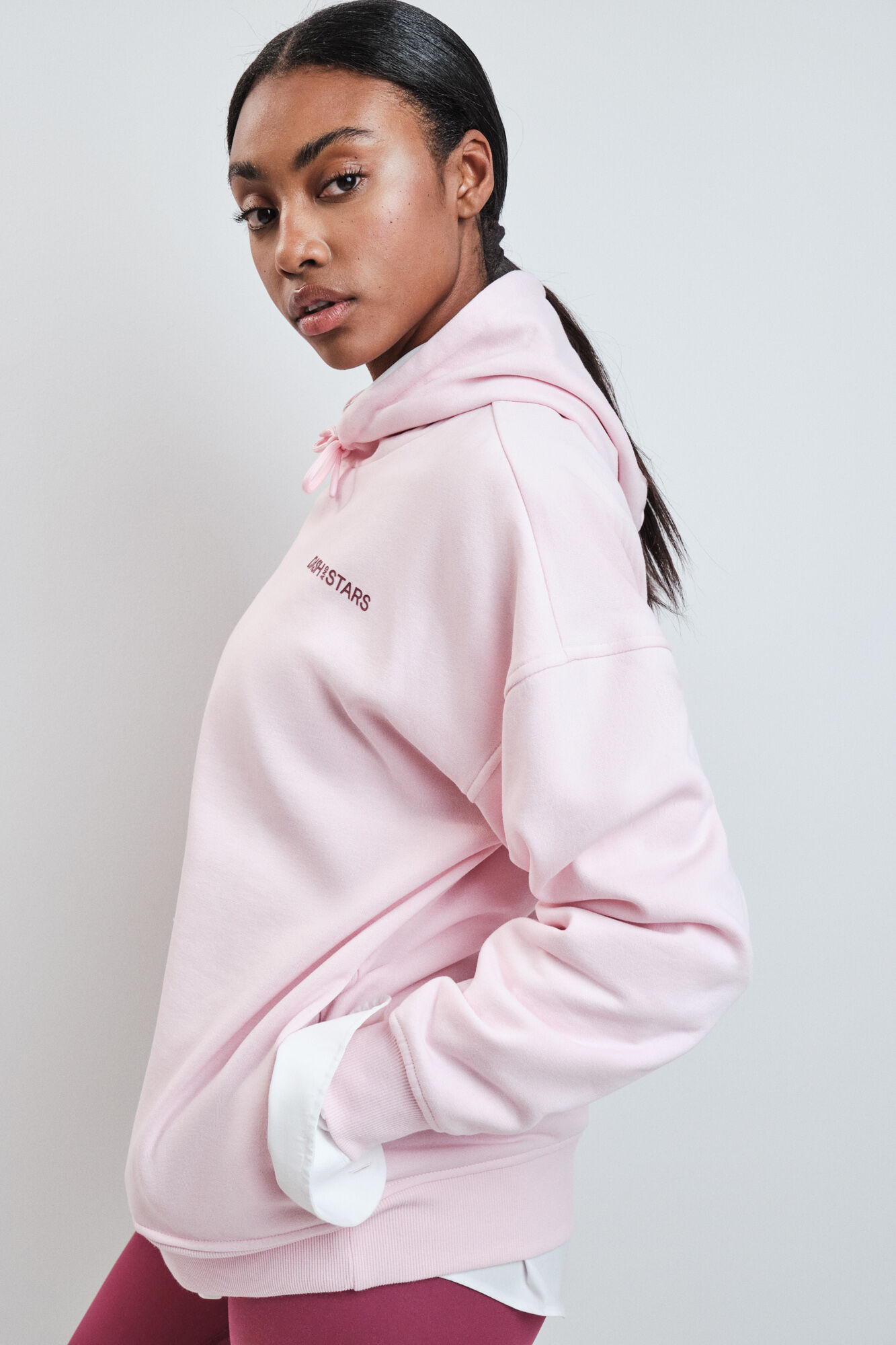 Dash and Stars Sudadera de algod&oacute;n afelpado rosa rosa