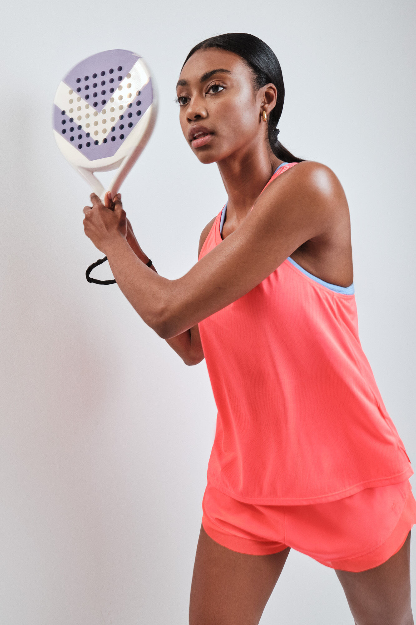 Dash and Stars Playera sin mangas cuello halter roja rojo