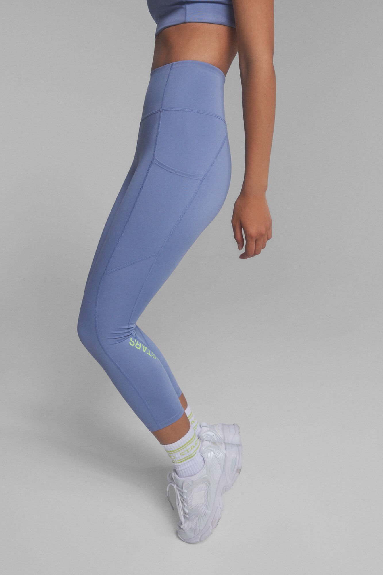 Dash and Stars Legging 4D STRETCH crop azul azul